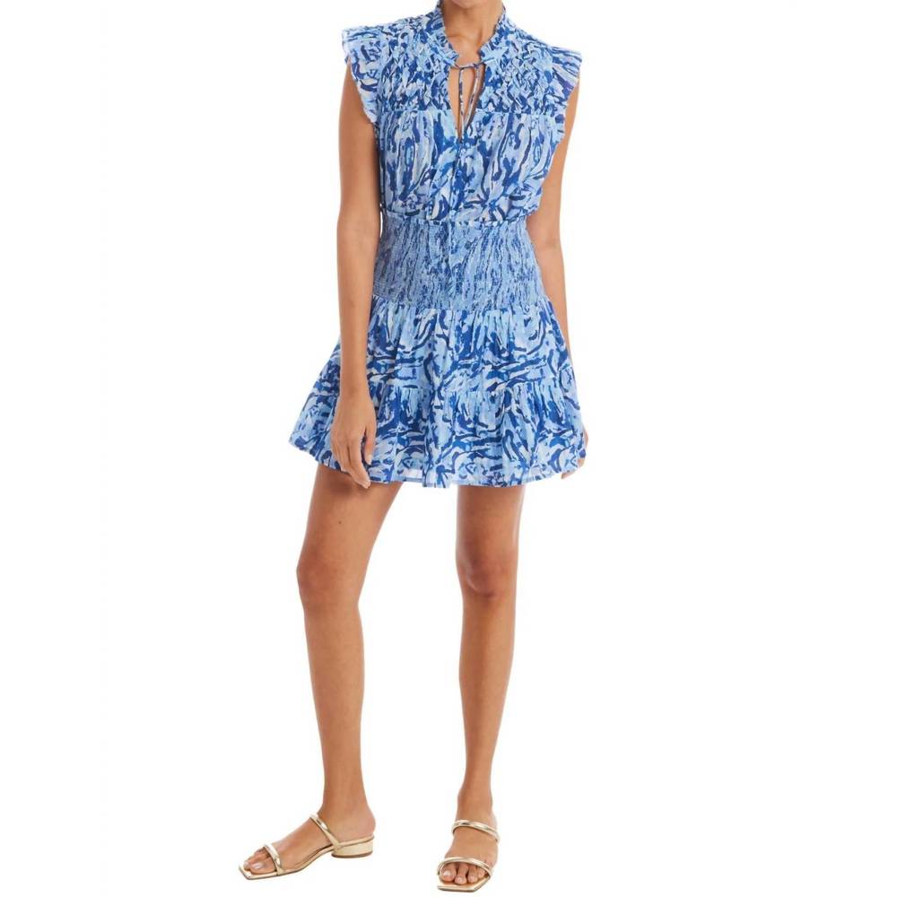 NEW ALLISON NEW YORK tracy mini skirt in blue floral - Picture 3 of 4